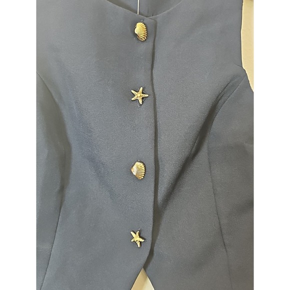 Monteau Los Angeles Navy Blue Sleeveless Blazer Vest Size Small - Picture 2 of 9